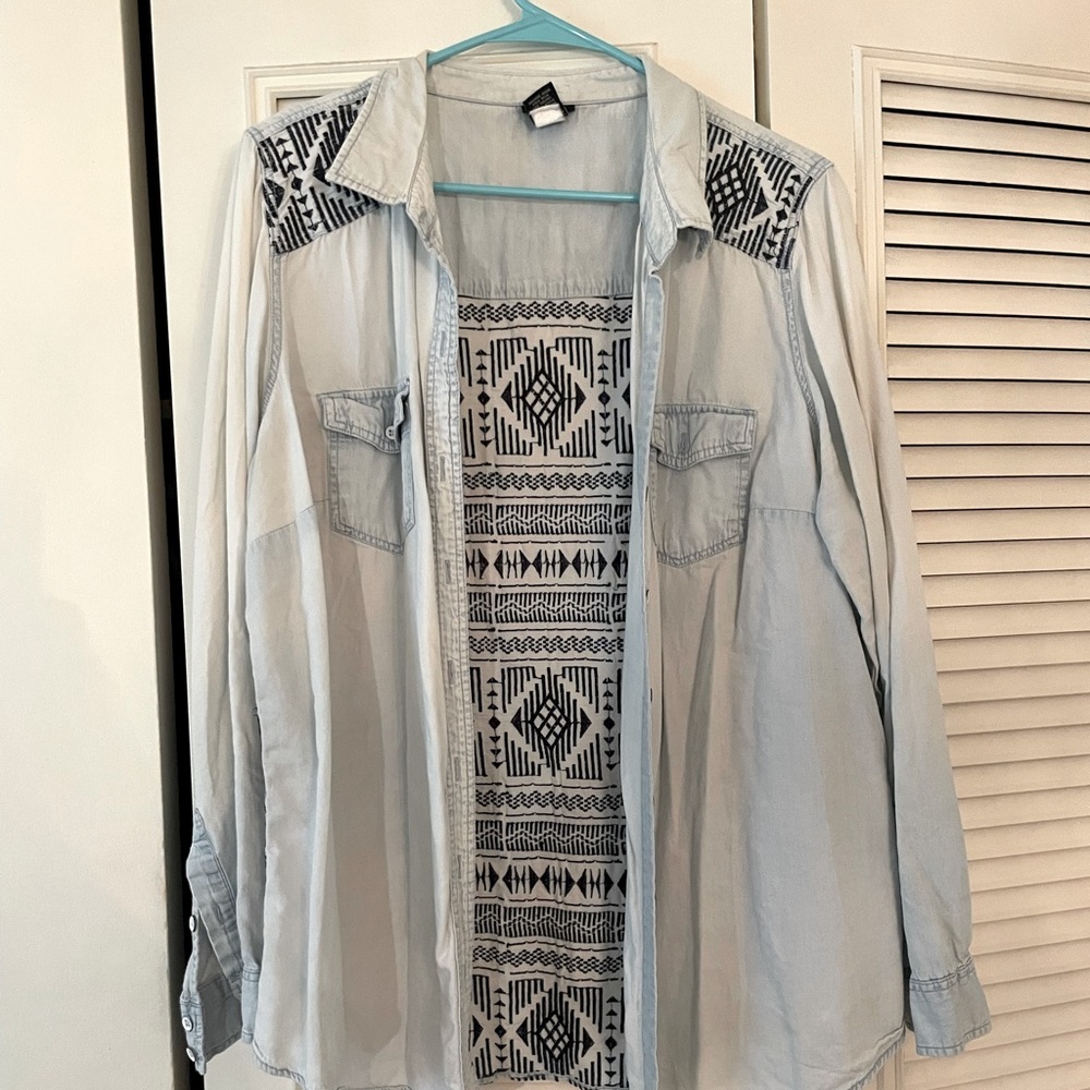 Light denim button down